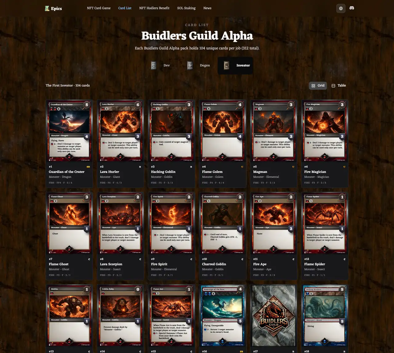 Investor Pack Fire Cards